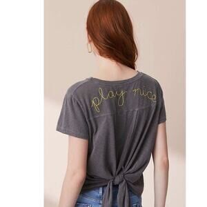 Sundry Play Nice Tie Back Tee in Black